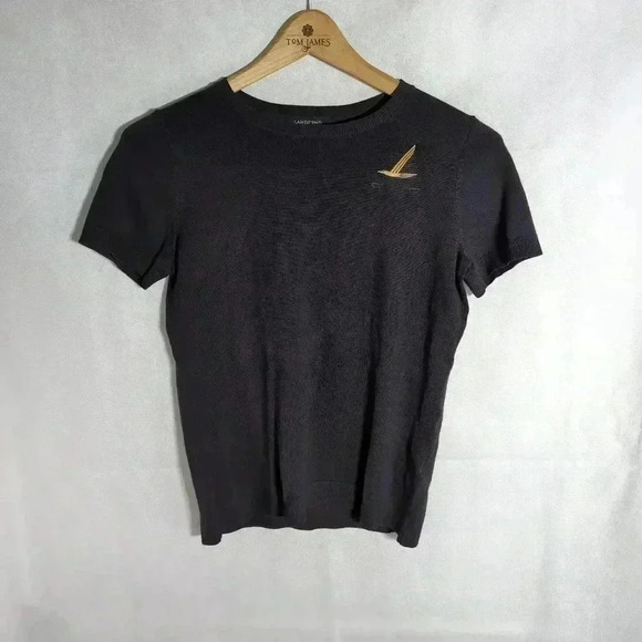 Lands End Gold Flying Bird Cardigan Sweater and Shell set sz XS Uniform Style - Picture 5 of 6